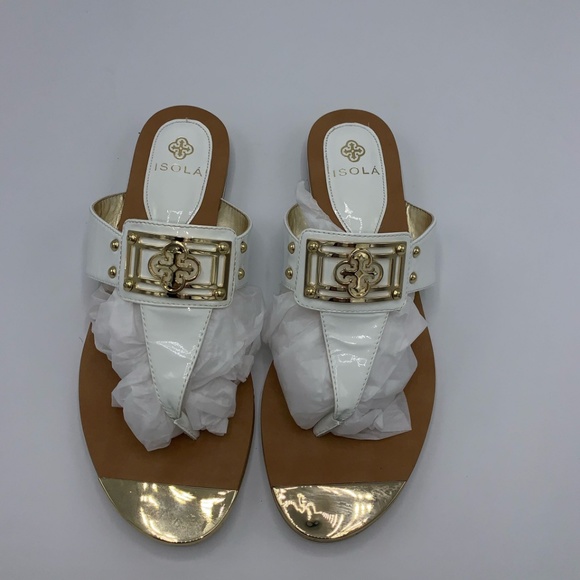 Isola White Patent Women's Alary II Sandal - Picture 2 of 4